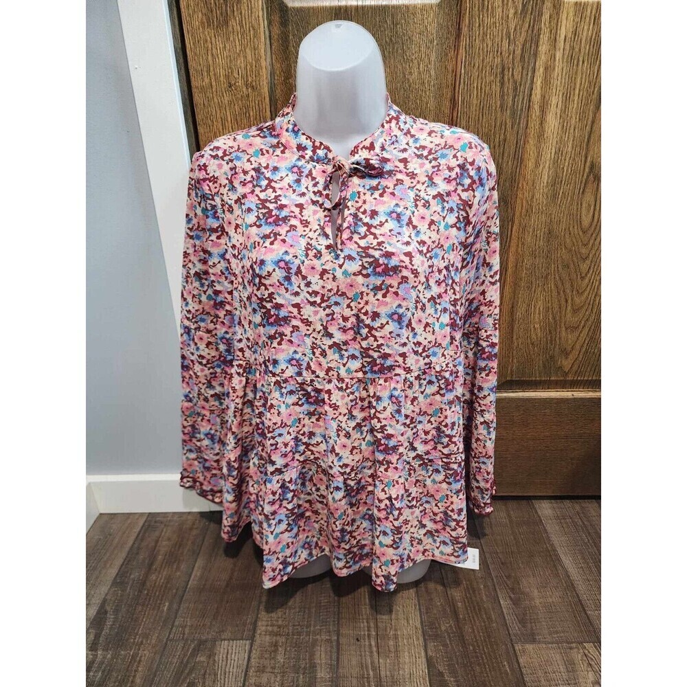 NEW Ophelia Roe womens top blouse Floral  XL